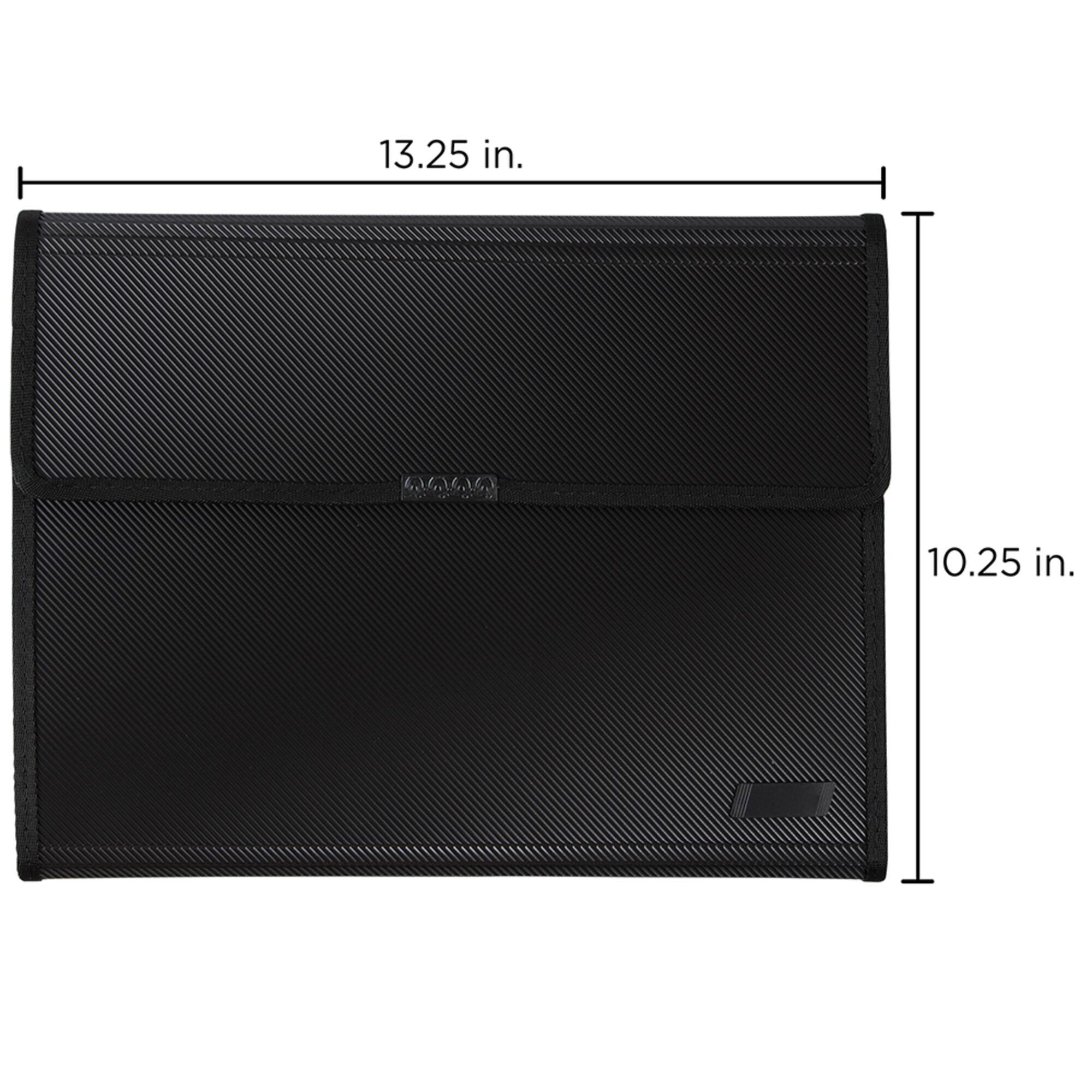 JAM Paper Black Padfolio with Expanding File